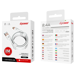 Câble Lightning iphone USB 2m - Blanc