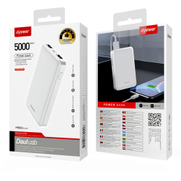 Power Bank 5000 MAH - Blanc