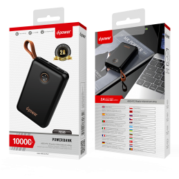 Power Bank 10000 MAH avec ance - Noir